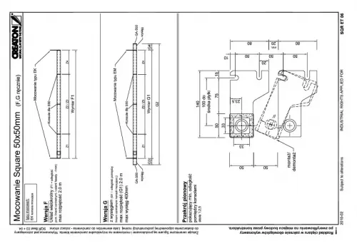 Mocowanie Square 50x50