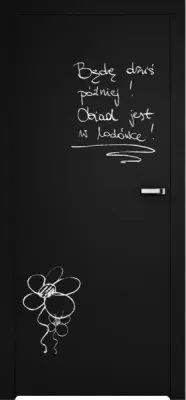 Drzwi Interdoor PŁASKIE pełne, MALOWANE, tablica black